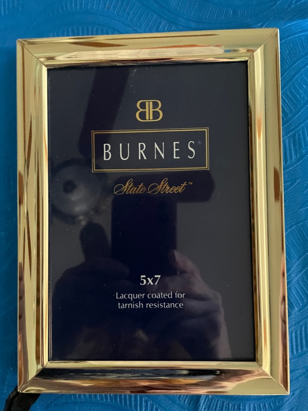 Burnes 5” x 7” gold laquer-coated photo frame-NWT